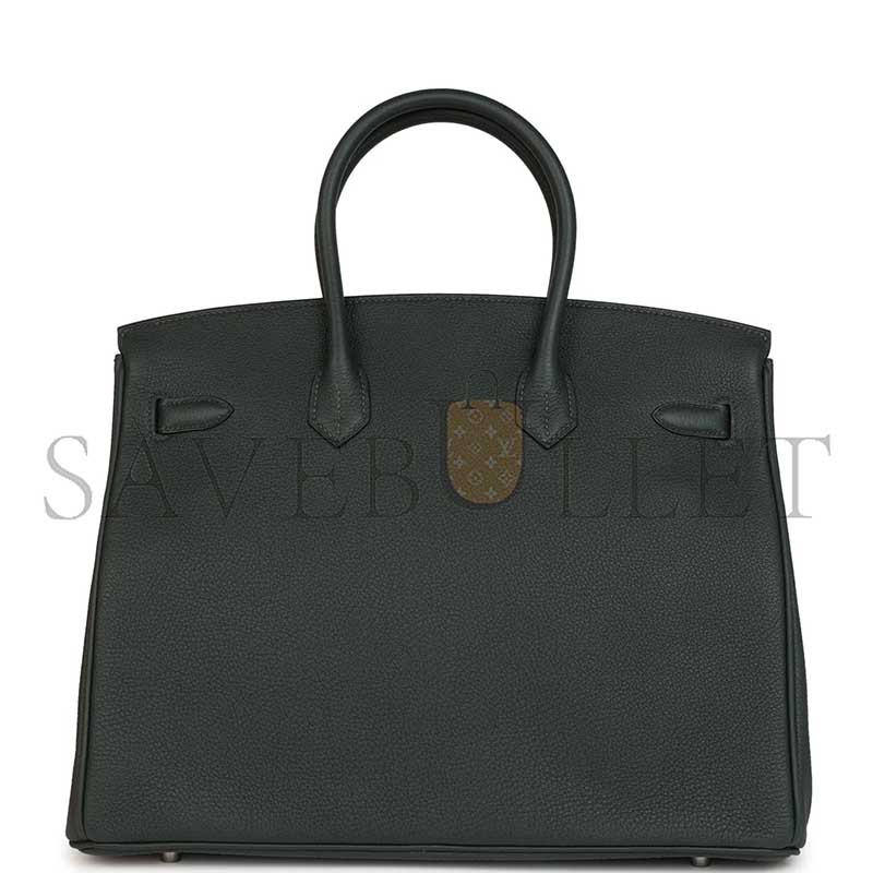 H**mes MASTER BIRKIN 35 VERT FONCE TOGO PALLADIUM HARDWARE (35*25*18cm)
